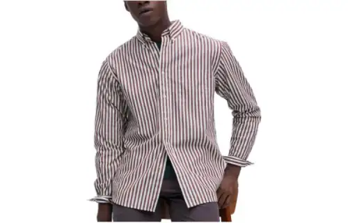 UNIQLO Shirts Unisex Dark Red Pointed Collar Moderate Other