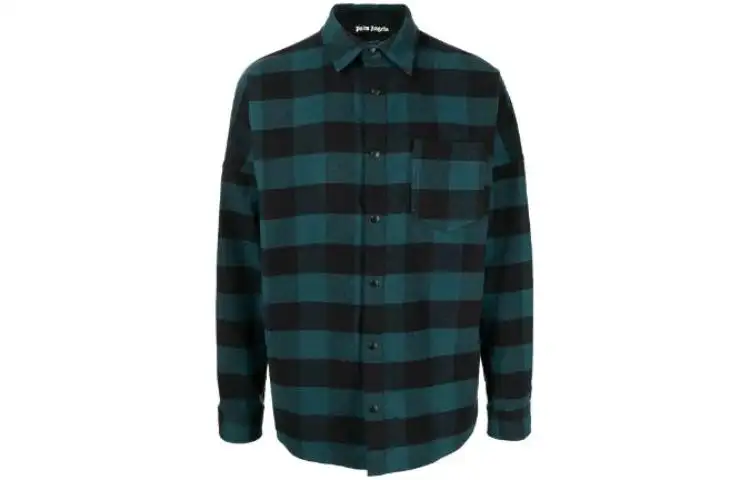PALM ANGELS Shirts Men's Green Lapel Moderate Other