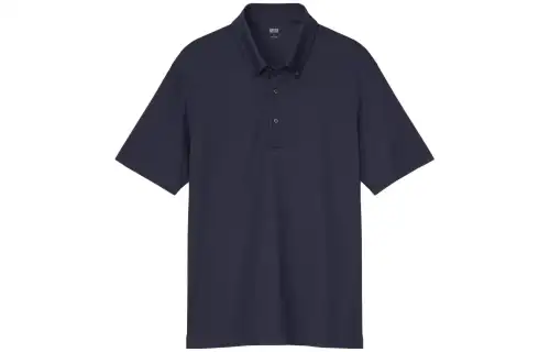 UNIQLO Polo Shirts Men's Navy Blue Polo Collar Moderate Straight Fit