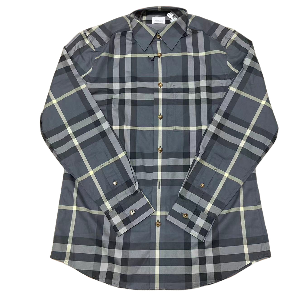Мужская рубашка Burberry клетчатая (серая)