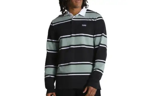 Vans Polo Shirts Men's Black Polo Collar Moderate Straight Fit