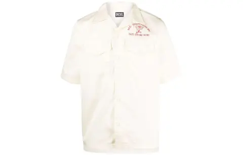 DIESEL Shirts Men's Yellow Lapel Moderate Other
