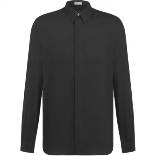 DIOR Shirts Men's Black Pointed Collar Moderate Other