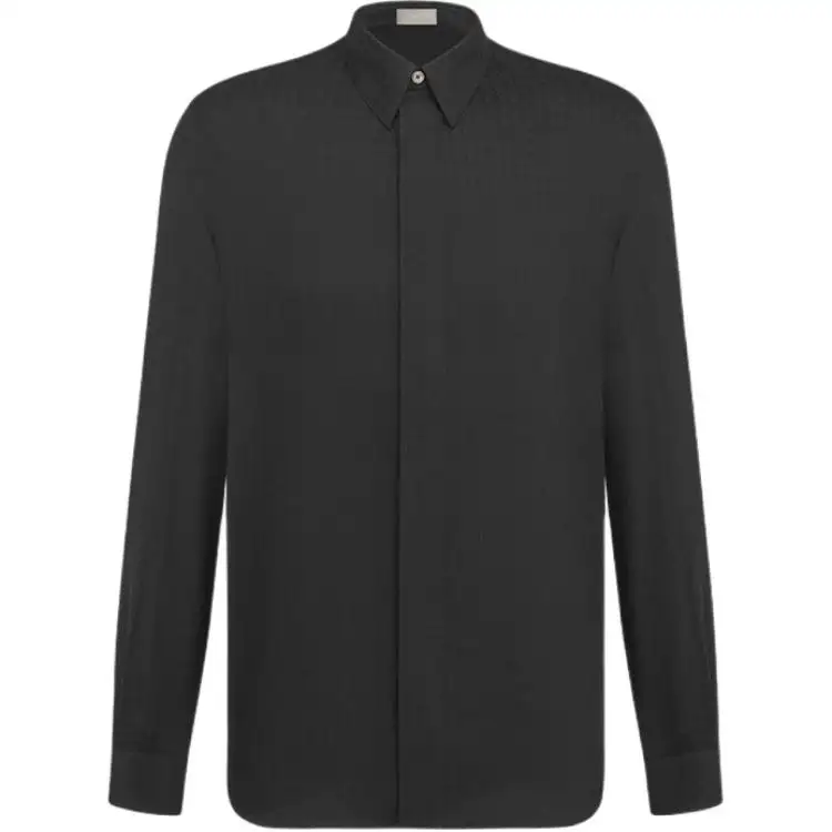 DIOR Shirts Men's Black Pointed Collar Moderate Other