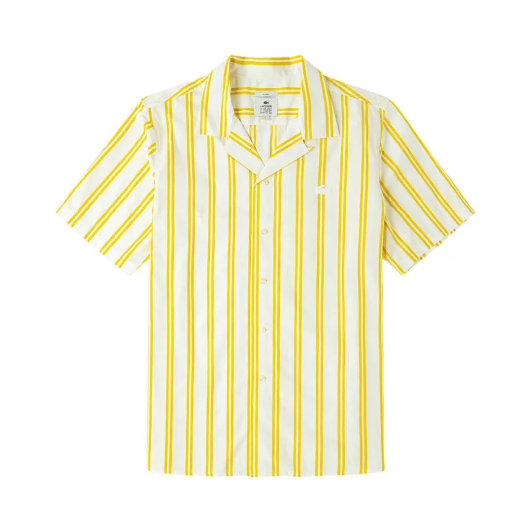 Рубашка LACOSTE (желто-белая)