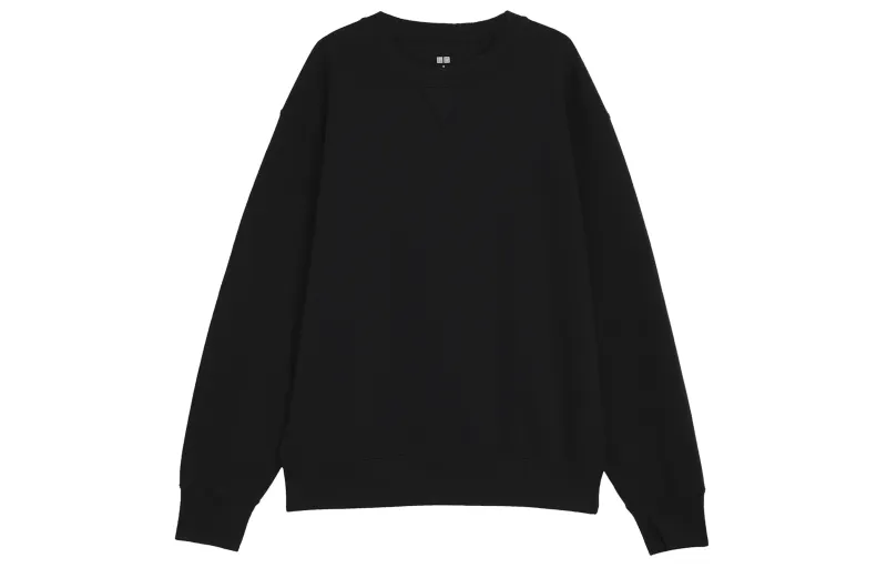 UNIQLO Sweatshirts Unisex Black Crew Neck Moderate Other