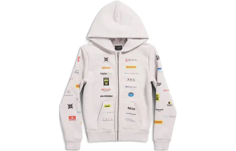 Balenciaga Business English Zip-Up Hoodie