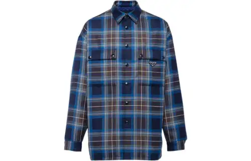PRADA Shirts Men's Blue Lapel Moderate
