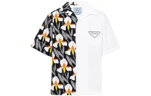 PRADA Shirts Men's White Lapel Moderate Other