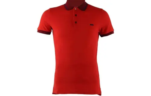 Burberry Polo Shirts Men's Red Polo Collar Moderate Straight Fit