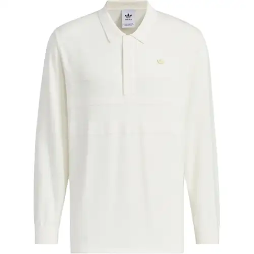 Adidas Originals PREMIUM LONG SLEEVE POLO SHIRT Polo Shirt Men's Jade White