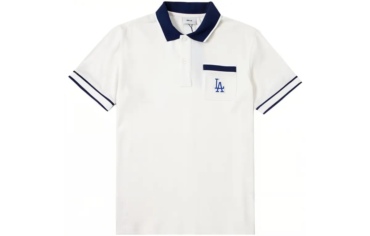 MLB Polo Shirts Unisex White Polo Collar Moderate Straight Fit