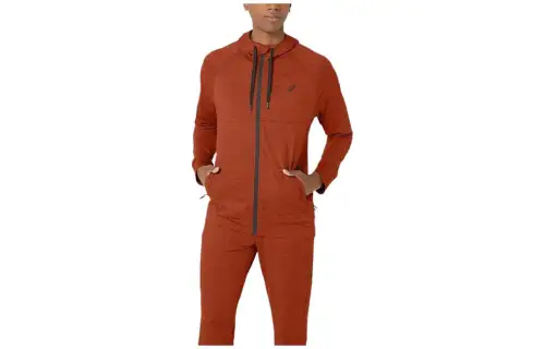 ASICS Sweatshirts Men's Orange Hooded Moderate Regular