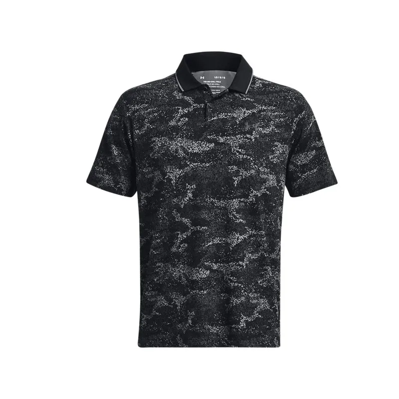 Under Armour Iso-Chill Polo Shirts Men's Black Polo Collar Moderate Straight Fit