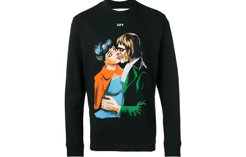 OFF WHITE Sweatshirts Men's Black Crew Neck Moderate Regular
