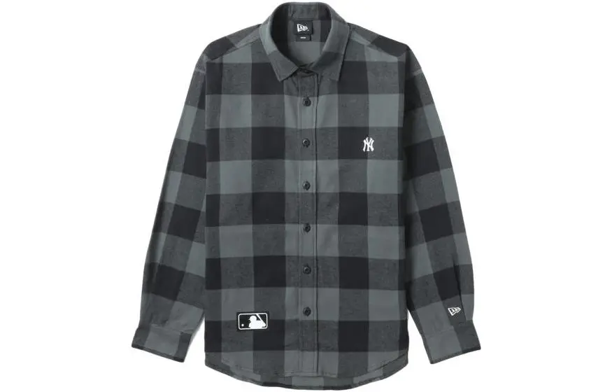 New Era Shirts Men's Black Lapel Moderate Shirt