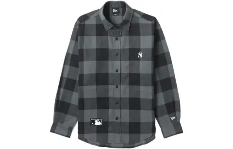 New Era Shirts Men's Black Lapel Moderate Shirt