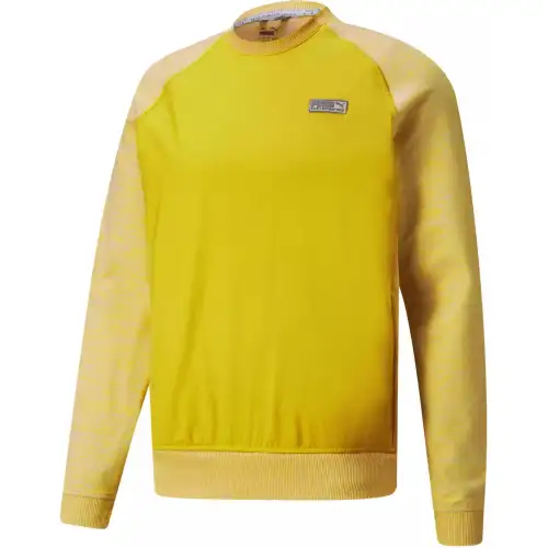 PUMA Sweatshirt Men's Bamboo Yellow Mixed Color