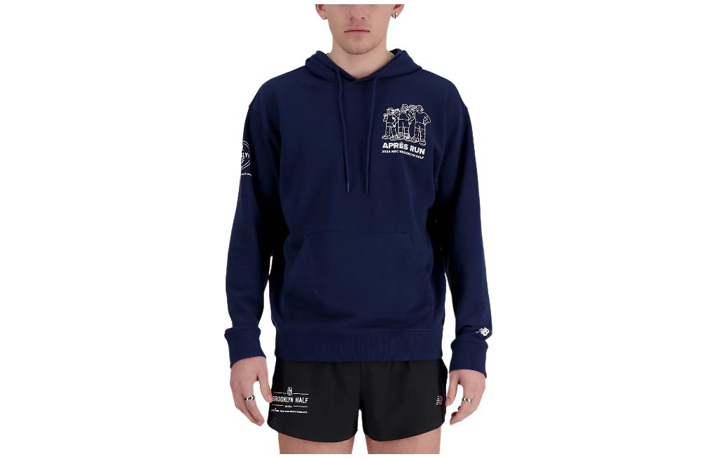 New Balance Rbc Brooklyn Half Graphic French Terry Hoodie Sweatshirt Men's Marine Blue