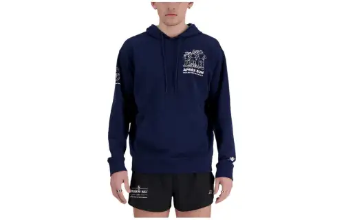 New Balance Rbc Brooklyn Half Graphic French Terry Hoodie Sweatshirt Men's Marine Blue