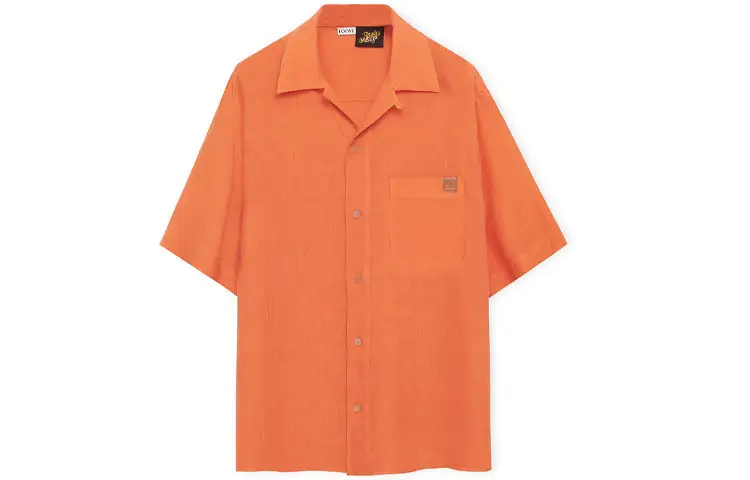 LOEWE Shirts Men's Orange Lapel Moderate Other