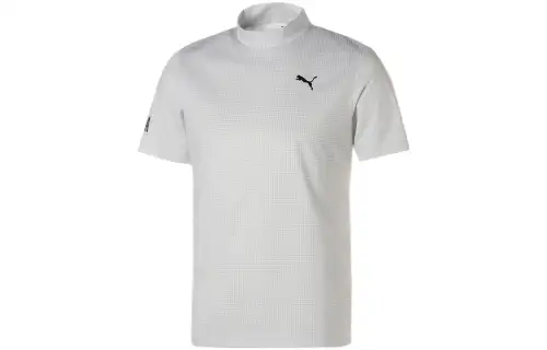 PUMA Polo Shirts Men's White Polo Collar Moderate Straight Fit