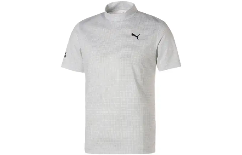 PUMA Polo Shirts Men's White Polo Collar Moderate Straight Fit