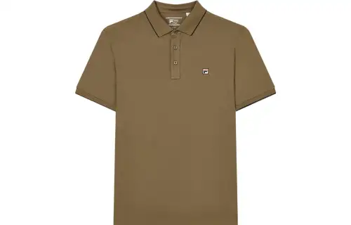 FILA Polo Shirts Men's Kangaroo Brown Polo Collar Moderate Straight Fit
