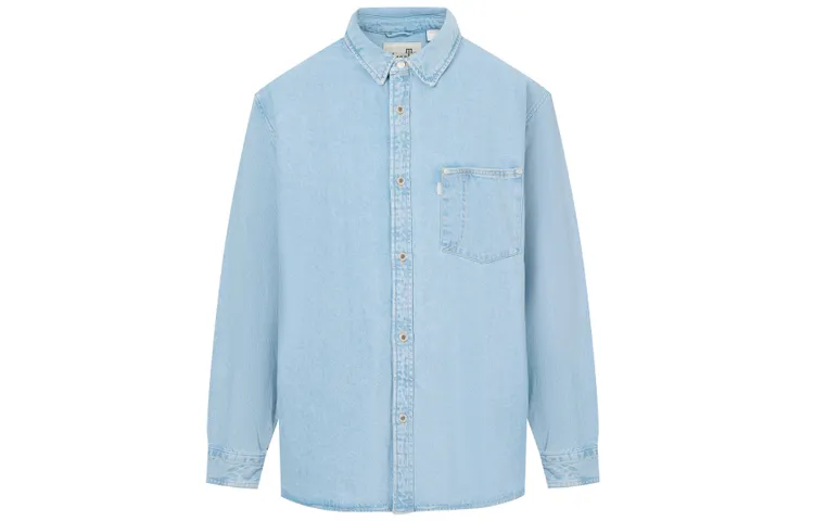 Levi's Shirts Men's Blue Lapel Moderate Straight Fit