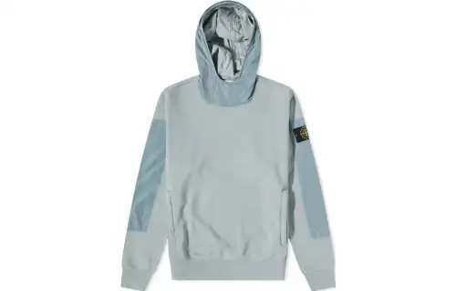 STONE ISLAND Sweatshirts Men's Sky Blue Hooded Moderate Regular