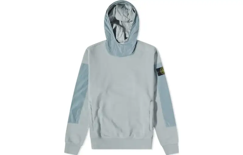 STONE ISLAND Sweatshirts Men's Sky Blue Hooded Moderate Regular