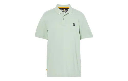 Timberland Polo Shirts Men's Light Green Polo Collar Moderate Straight Fit