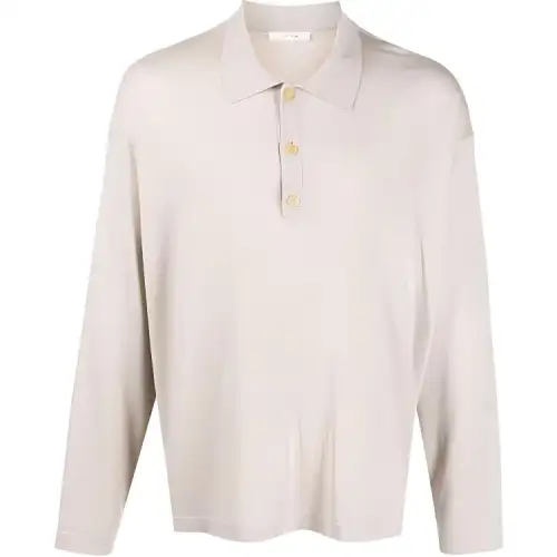 THE ROW Polo Shirts Men's Ecru Polo Collar Moderate Straight Fit