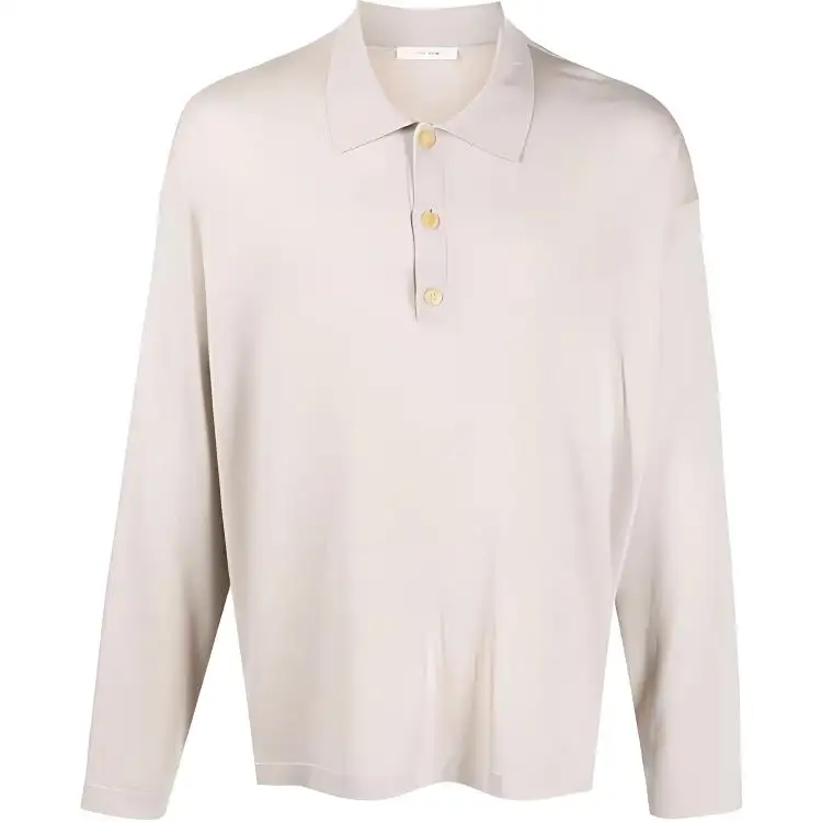 THE ROW Polo Shirts Men's Ecru Polo Collar Moderate Straight Fit