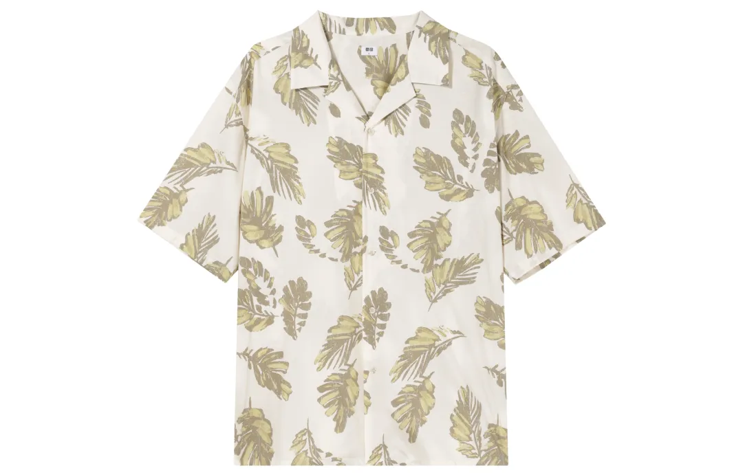 UNIQLO Shirts Unisex Ivory Half Open Collar Moderate Other