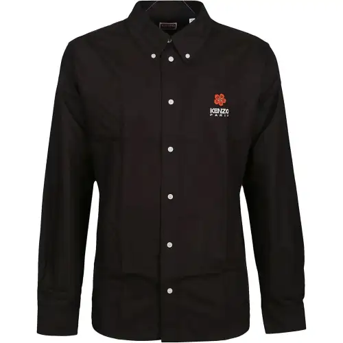 KENZO Shirts Men's Black Pointed Collar Moderate Other