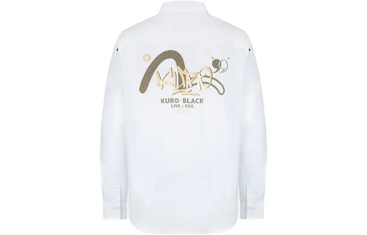 EVISU Shirts Men's White Lapel Moderate Shirt