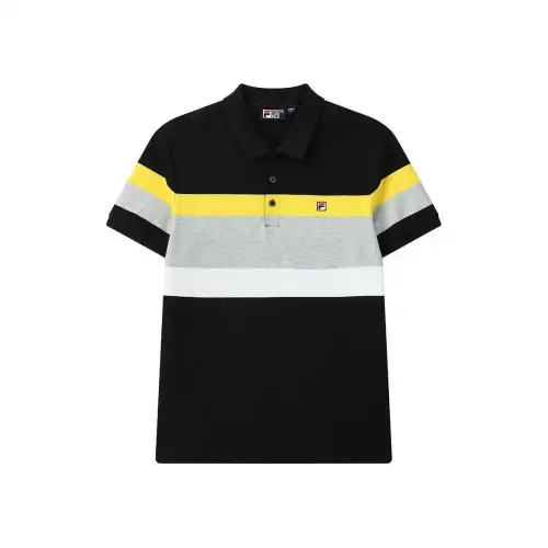 FILA Polo Shirts Men's Black Bk Polo Collar Moderate Straight Fit