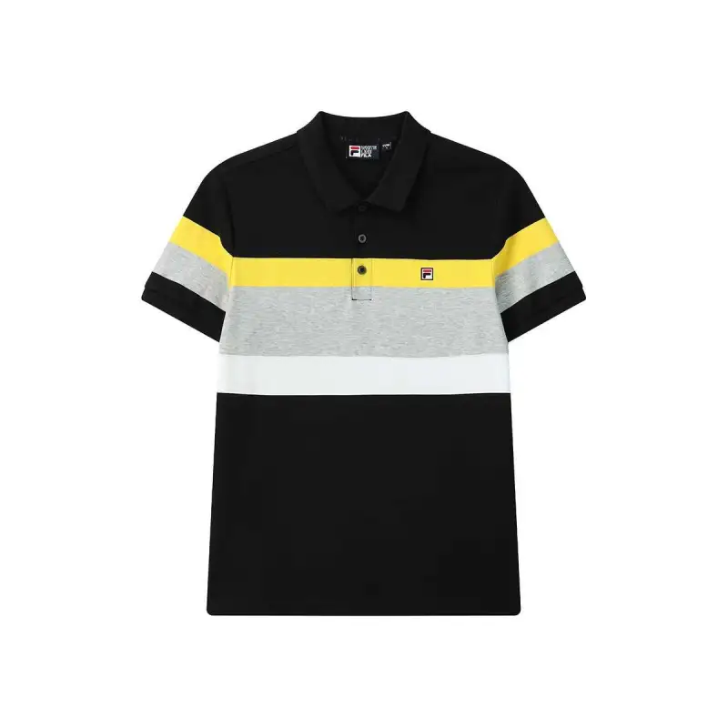 FILA Polo Shirts Men's Black Bk Polo Collar Moderate Straight Fit
