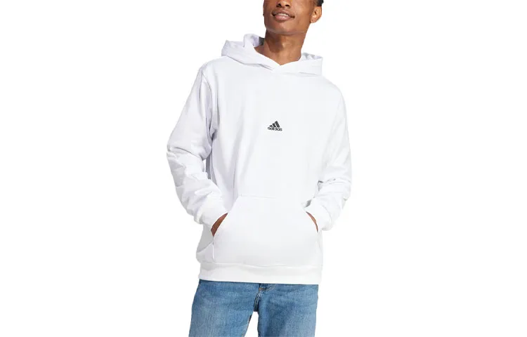 Adidas Sweatshirts Men's White Hooded Moderate Regular