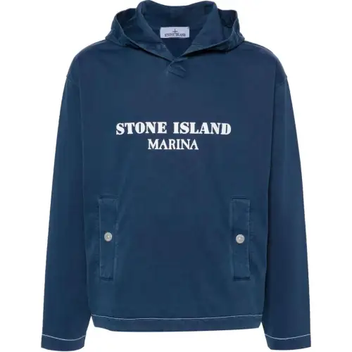 STONE ISLAND Logo print Cotton Hoodie
