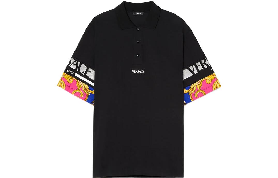 Мужская футболка-поло Versace SS22 (черная)
