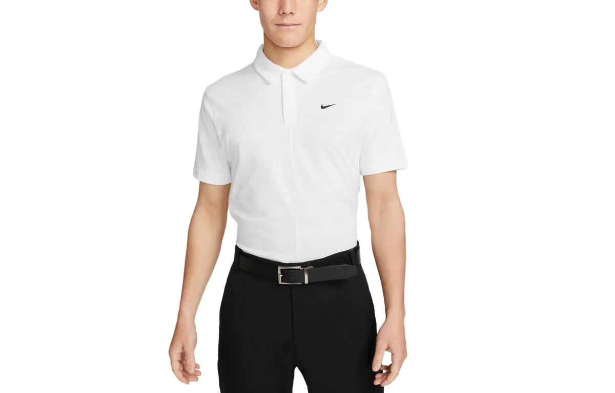 Nike Polo Shirts Men's White Polo Collar Moderate Straight Fit