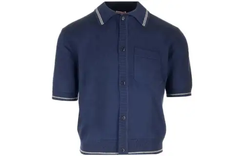【Zoomed ImageryPrevious Season】intarsia-knit logo wool polo shirt