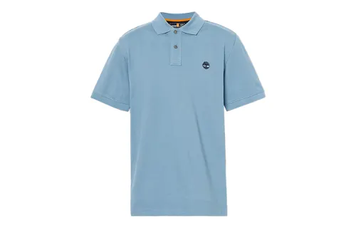Timberland Polo Shirts Men's Sky Blue Polo Collar Moderate Straight Fit
