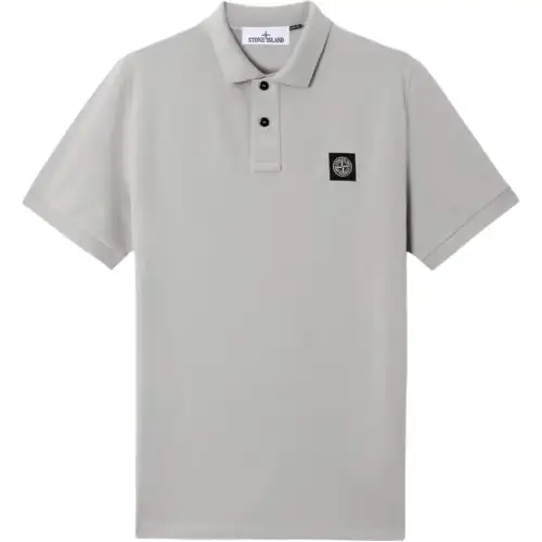 STONE ISLAND Logo Patch Short Sleeved Polo Shirt