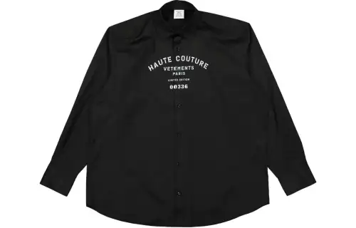 Vetements Shirts Men's Black Lapel Moderate Other