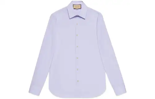 GUCCI Shirts Men's Light Purple Lapel Moderate Other