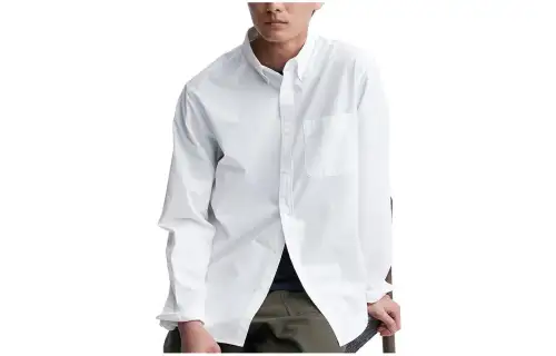 UNIQLO Shirts Men's White Pointed Collar Moderate Shirt