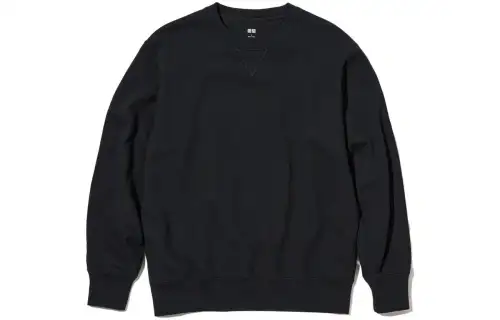 UNIQLO Sweatshirts Unisex Black Crew Neck Moderate Regular
